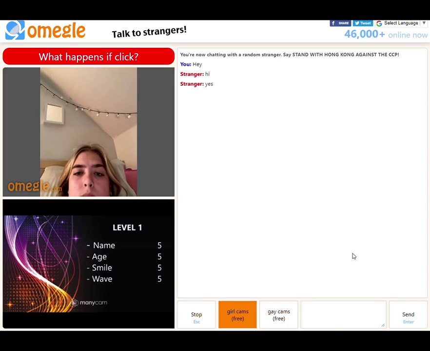 Omegle Game – Amy – 18 year old teen plays game