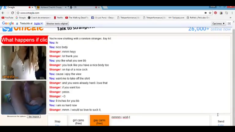 Omegle teen likes big cock