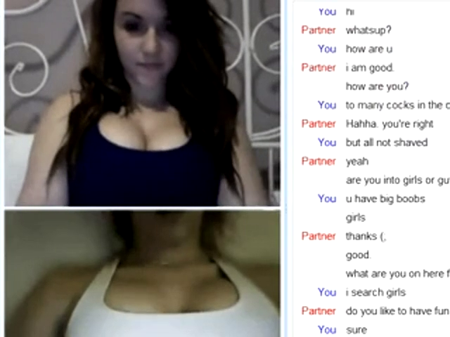 Gorgeous busty girl plays on Omegle
