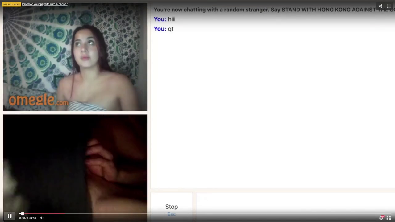 Omegle Hot Latina Plays with Big White Dick