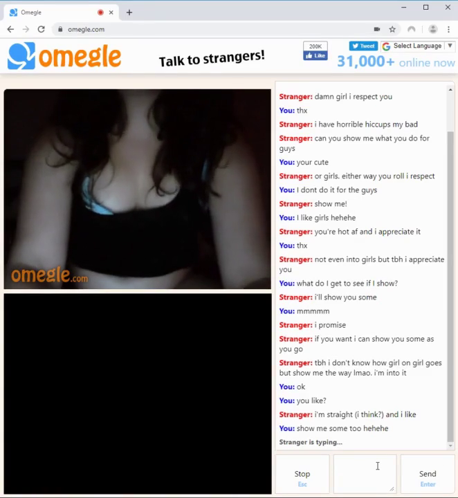Omegle girl playing