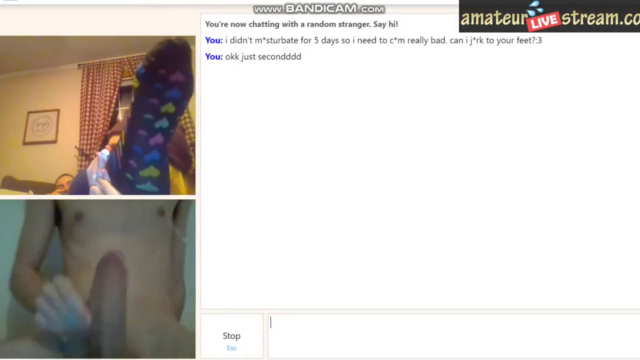Lots of cum for 18yo feet on Omegle