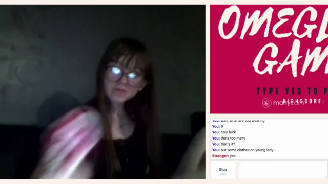Cute British babe tries on thongs  on omegle