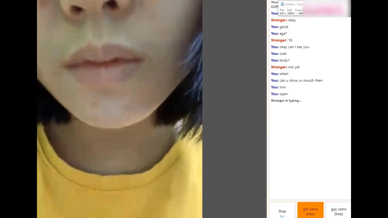 [Omegle] Asian Teen Mouth & Tongue Play 4 Cum