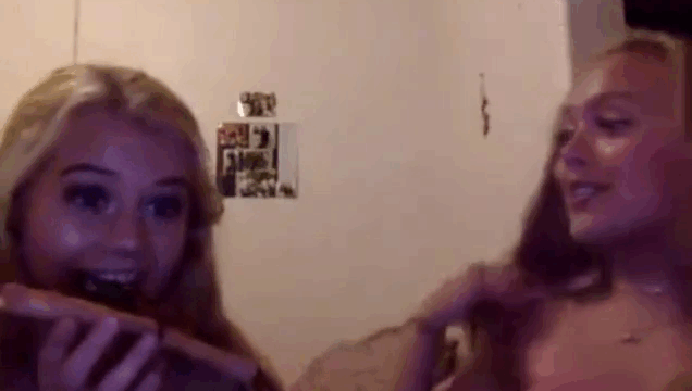 2 Blonde Coeds Teasing their Hot Bodys