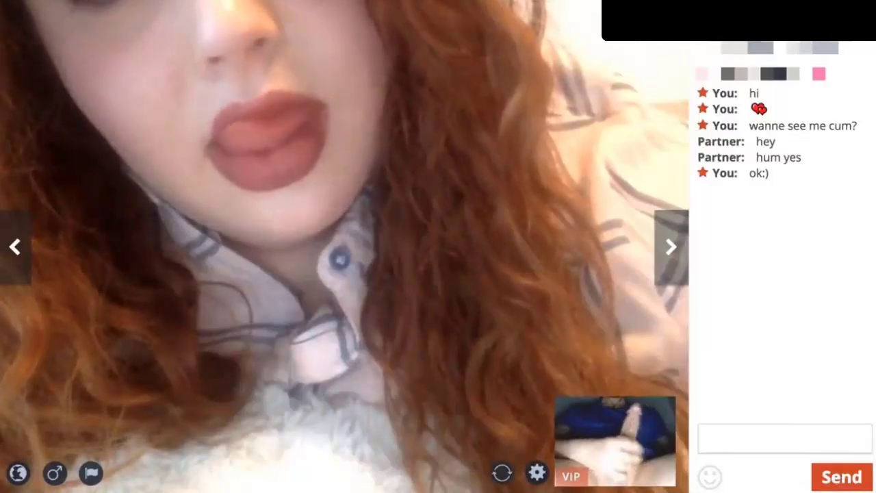 Busty Redhead Watching Him Jerk Off