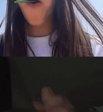 Brunette teen gets dickflashed on ome